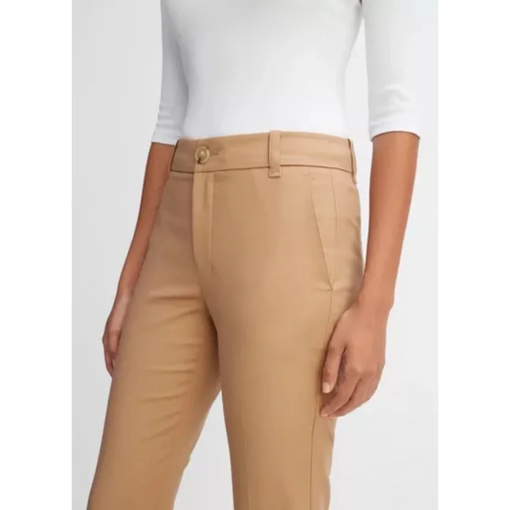 VINCE ALMOND COLOR CROPPED CIGARETTE TROUSER PANTS SZ 10 - Picture 2 of 6